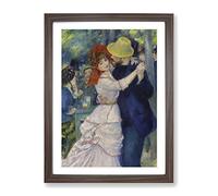 Dance At Bougival By Pierre Auguste Renoir Classic Painting Framed Wall Art Print, Ready to Hang Picture for Living Room Bedroom Home Office Décor, Walnut A2 (64 x 46 cm)
