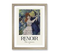 Dance At Bougival By Pierre Auguste Renoir Exhibition Museum Painting Framed Print | A4 Oak Framed Wall Art | Ready to Hang | Modern Historical Picture | Living Room Bedroom Lounge Office