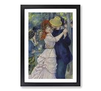 Dance-at-Bougival by Pierre-Auguste Renoir Framed Print | A2 Black Framed Wall Art | Ready to Hang | Modern Nature Picture | Living Room Bedroom Lounge Office