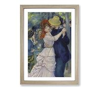 Dance-at-Bougival by Pierre-Auguste Renoir Framed Print | A2 Oak Framed Wall Art | Ready to Hang | Modern Nature Picture | Living Room Bedroom Lounge Office
