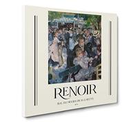 Dance At Le Moulin De La Galette By Pierre Auguste Renoir Canvas Print | Gallery Wrapped 30mm Frame Wall Art | 14x14 inches | Ready to Hang | Impressionist Picture | Living Room Bedroom Lounge Office