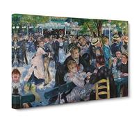 Dance At Le Moulin De La Galette By Pierre Auguste Renoir Canvas Print | Gallery Wrapped 30mm Frame Wall Art | 24x16 inches | Ready to Hang | Impressionist Picture | Living Room Bedroom Lounge Office