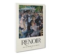 Dance At Le Moulin De La Galette By Pierre Auguste Renoir Canvas Print | Gallery Wrapped 30mm Frame Wall Art | 20x14 inches | Ready to Hang | Impressionist Picture | Living Room Bedroom Lounge Office