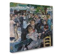 Dance At Le Moulin De La Galette by Pierre Auguste Renoir Canvas Print | Gallery Wrapped 30mm Frame Wall Art | 20x20 inches | Ready to Hang | Impressionist Picture | Living Room Bedroom Lounge Office