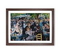Dance At Le Moulin De La Galette By Pierre Auguste Renoir Classic Painting Framed Print | A3 Walnut Framed Wall Art | Ready to Hang | Classic Historical Picture | Living Room Bedroom Lounge Office