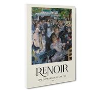 Dance at Le Moulin De La Galette Pierre-Auguste Renoir Canvas Print | Gallery Wrapped 30mm Frame Wall Art | 30x20 inches | Ready to Hang | Impressionist Picture | Living Room Bedroom Lounge Office