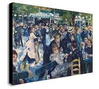 Dance at Le moulin de la Galette - Pierre-Auguste Renoir - Canvas Wall Art Framed Print - Various Sizes (A3 16x12 inches)