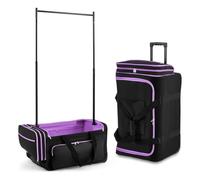 Dance Bag with Garment Rack, Rolling Dance Competition Duffle Bag with Garment Rack & Silent Wheels, Collapsible Dance Suitcase for Dance Competition Shows Recitals Travel, 28"