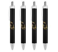 Dance Ballet Heartbeat Cute 0.5mm Black Ink Retractable Ballpoint Pen Work Ball Pens Rollerball Pen For Office Business Student 4pcs