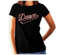 Dance Banner Ladies Rhinestone t Shirt Crystal Diamante Salsa Bachata Jive Hip Hop Modern Ballroom Irish Tap Dance Music 1980s 70s 90s 60s (as8, Numeric, Numeric_16, Regular, Regular) Black