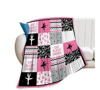 Dance Blanket Ballet Throw Blanket Cozy Fleece Flannel Plush Bedding Dancer Gifts for Girls Women Teacher Team for Couch Sofa Bed Decor 40"X50"