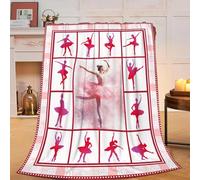Dance Blanket Soft Warm Ballet Throw Blanket Dancer Gifts for Girls Women Cozy Plush Dance Team Stuff Lightweight Fleece Flannel Gifts Blankets for Kids Adults 50"X40"