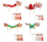 Dance Dragon Assembly Toy Set For Kid Teen Handmade Chinese Paper Puppet Craft Set For Spring Festival Party Supplies Creative Play Set