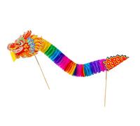 Dance Dragon Assembly Toy Set For Kid Teen Handmade Chinese Paper Puppet Craft Set For Spring Festival Party Supplies Preschool Craft Supplies