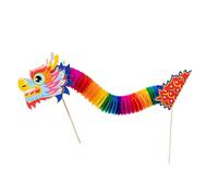 Dance Dragon Assembly Toy Set For Kid Teen Handmade Chinese Paper Puppet Craft Set For Spring Festival Party Supplies Preschool Craft Supplies