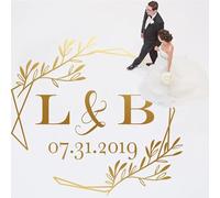 Dance Floor Decal - Custom Name and Date, Personalized Vinyl Floor Decals,Wedding Decor Murals Wedding Party Favors,117X112Cm