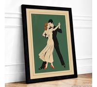 Dance Floor Romance Vintage Framed Wall Art Print A2 (59.4×42cm) Black, Wall Decor for Living Room, Bedroom, Office & Home, Ready to Hang, Art Gift