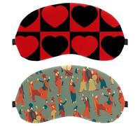 Dance for Two People 2-Pack Light-Blocking Soft Breathable Sleep Mask Eye Patch Eye Cover