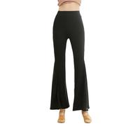 Dance Form Pants Solid Color Modern Dance Belly Costume Luxury Women's Elegant Pants Party Latin Slim Fit Street Young Girls Flare Trousers for Dance Training(Black,XL)