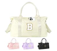 Dance Gym Duffel Bag for Teen Girls, Personalized Initial Travel Weekender Bag,Cute Overnight Carry On Duffle for Women,Sports Travel Cheer Bag,Monogram Christmas Gifts for Tween Preppy