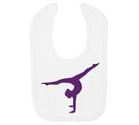 Dance Gymnastics Silhouette (Pose 8) Cotton Baby bib - White