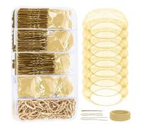 Dance Hair Accessories Kit, Includes 100 U-Pins, 50 Bobby Pins, 100 Elastic Bands, 8 Invisible Hair Nets & 2 Hair Ties for Ballet Buns & Dance Competitions (Gold)