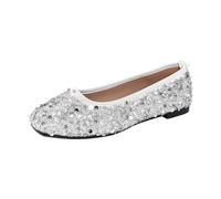 Dance Heels Flat Sandals for Women Women's Latin Shoes Satin Open Toe Ballroom Salsa Bachata Tango Practice Party Performance Dancing White Peep Ladies Heeled Heel Height Silver #1 Size 6