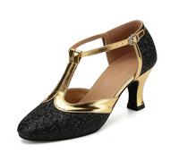 Dance Heels Womens Sandles Platform Women's Glitter Latin Ballroom Shoes Closed Toe for Tango Salsa Samba Waltz Social Dancing Women White Sandals Heel Mid Low Party Outdoor High Rhinestone