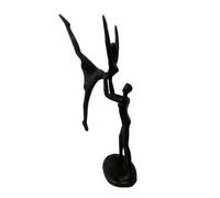 Dance lift Sculpture male dancer hoists his female partner Poly-resin Sculpture Wife Husband Romantic Figurines Valentines Birthday, Black Ornaments for Living Room Shelf Home Decorations (Black)