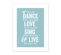 Dance Love Sing Live Blue Canvas Wall Art Print