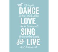 Dance Love Sing Live Blue Large Canvas Wall Art Print