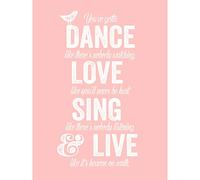 Dance Love Sing Live Blush Large Canvas Wall Art Print