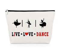 Dance Lover Ballet Dancer Gift Bag - Makeup Cosmetic Pouch for Women Girls, Dance Teacher Coach Student, Travel, Inspirational Mother's Day Graduation Gift