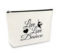 Dance Lover Gift for Women Dancer Makeup Bag Dancer Gift Dance Teacher Student Gift Cosmetic Bags Graduation Christmas Birthday Gift for Dancer Daughter Friend Dance Teams Dance Instructor Travel Bag