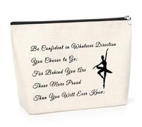 Dance Lover Gift for Women Girls Dance Makeup Bag Inspirational Gift for Ballet Dancer Daughter Friend Dance Team Gifts Dance Teacher Gift Birthday Graduation Presents for Ballet Dance Student