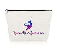 Dance Lovers Gifts for Girls Makeup Bag Inspirational Dancer Gifts Dance Teacher Cosmetic Bag from Student Christmas Birthday Present for Dancer Daughter Friend Thank You Appreciation Cosmetic Pouch