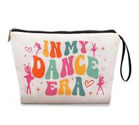 Dance Makeup Bag, Dance Gifts for Girls Gymnastics Lover Gift Small Cosmetic Bag with Hand Strap, Make up Bag Dance Teacher Gifts for Her Friends Daughter