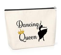 Dance Makeup Bag Dance Lover Gifts for Women Girl Appreciation Gift for Dance Teacher Ballet Lover Gift Cosmetic Bag Birthday Graduation Presents for Ballet Dance Student Zipper Makeup Bag