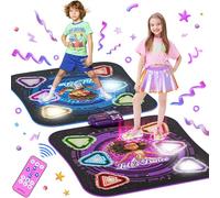 Dance Mat, 2024 Light Up 2-Player Opposing Dance Pad with Single & Double Player Modes, 12-Button Dancing Toys Music Games with Wireless Bluetooth, Birthday for 3-12 Year Old Boys Girls