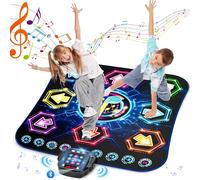 Dance Mat, 2024 Light Up 8-Button Dance Pad with Wireless Bluetooth, Upgraded Flowing Light Control System with Stands, Kids Toys Music Games Birthday for 3-12 Year Old Boys Girls