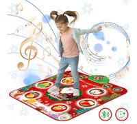 Dance Mat for Girls, Christmas Toy Gifts for 4 5 6 7 8 9 10+ Year Old Kids, Light up Childrens Dance Pad with 6 LED Lights & Wireless Bluetooth, Rechargeable Battery, Music Mat for Boy