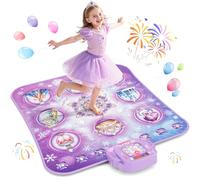 Dance Mat Toy for 3-12 Year Old Girls, Electronic Dance Pad with Wireless Bluetooth,8-Button Music Princess Toys Play Mat for Kids with LED Lights, Built-in Music, Toddlers Birthday Gifts Ages 3+