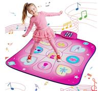 Dance Mat Toys for Girls Musical Play Mat with LED Lights, Adjustable Volume, 3 Game Modes, Built-in Music, Dance Game Pad Toy Christmas Birthday Gifts for 3 4 5 6 7 8 9+ years old kids (Purple)