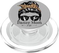 Dance Mom Messy Bun Hair Funny Leopard Dancer PopSockets PopGrip for MagSafe