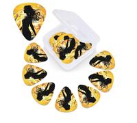 Dance Music Guitar Picks 12 Pcs, 3 Different Thickness Celluloid Plectrum for Bass Electric Acoustic Guitars Ukulele Accessories Gift for Men Women (0.46mm, 0.71mm, 0.96mm)