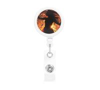 Dance Music Retractable Badge Reel Holder with Clip and Keychain Name Badge Reel Funny Cute Badge Clips Id Card Badge Holder for Office Worker Doctor Nurse