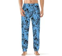 Dance of Death Macabre Skeleton Skull Men's Pajama Pants Soft Lounge Pants Sleepwear Casual Sleep Bottoms Loungewear XL