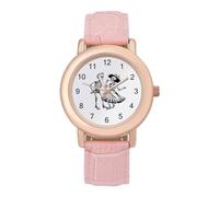 Dance of Death Macabre Skeleton Skull Watches for Women PU Leather Strap Watch Analogue Quartz Wrist Watch