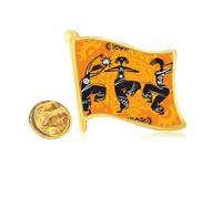 Dance People Mexico Totems Mexican Flute Golden Metal Flag Lapel Pin Badge