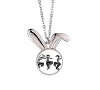 Dance People Mexico Totems Mexican Flute Rabbit Necklace Pendant Bunny Animal Jewelry Gift